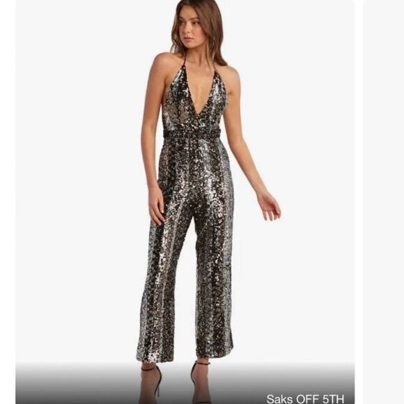New Anthropologie x Maeve Halter Jumpsuit Sequin Size 0 - Picture 1 of 6